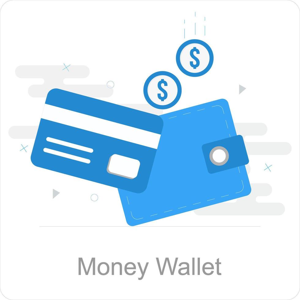 Money Wallet and currency icon concept vector