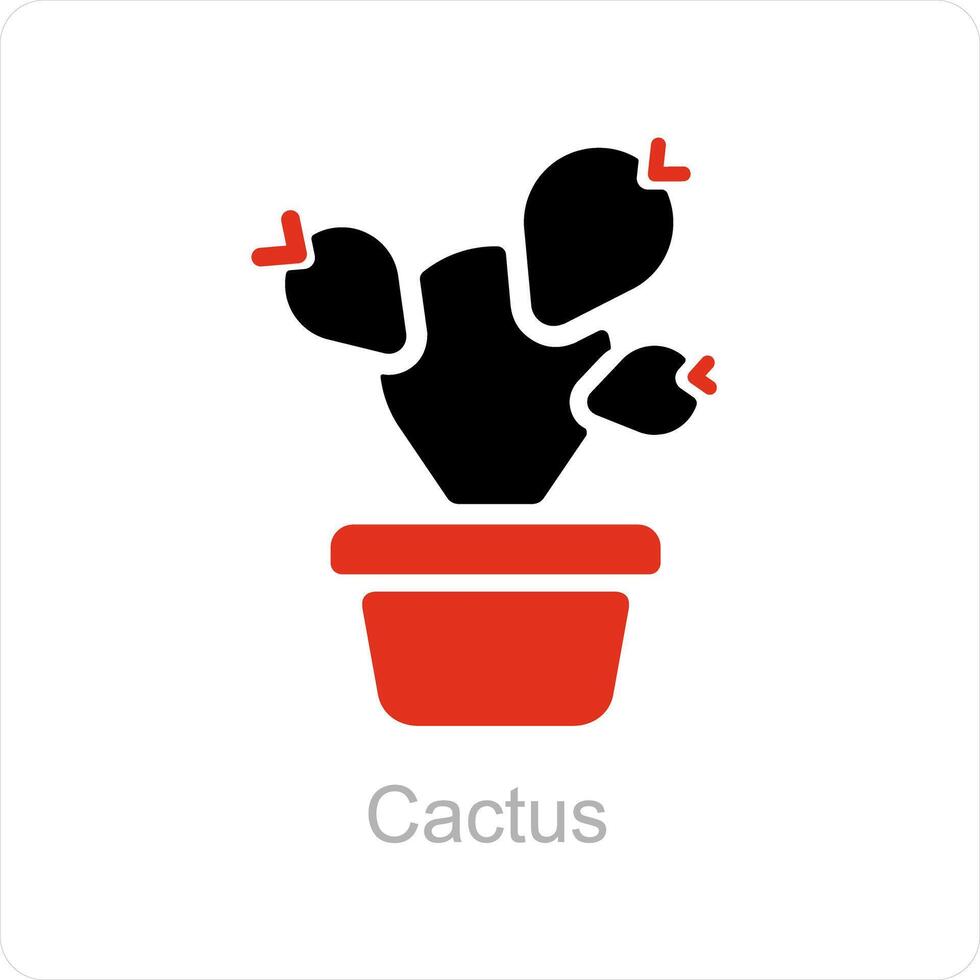 Cactus and plant icon concept vector