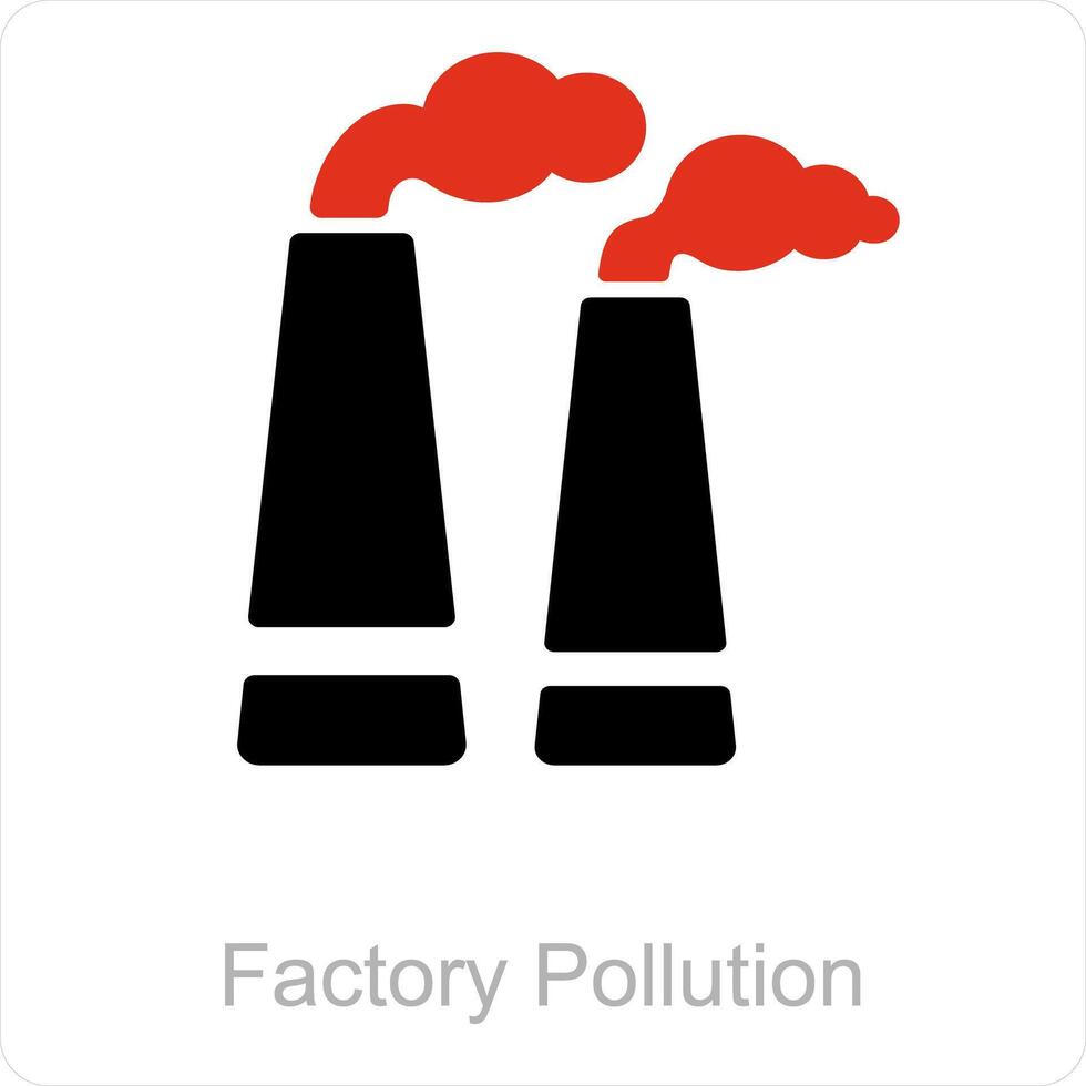 Factory Pollution and industry icon concept vector