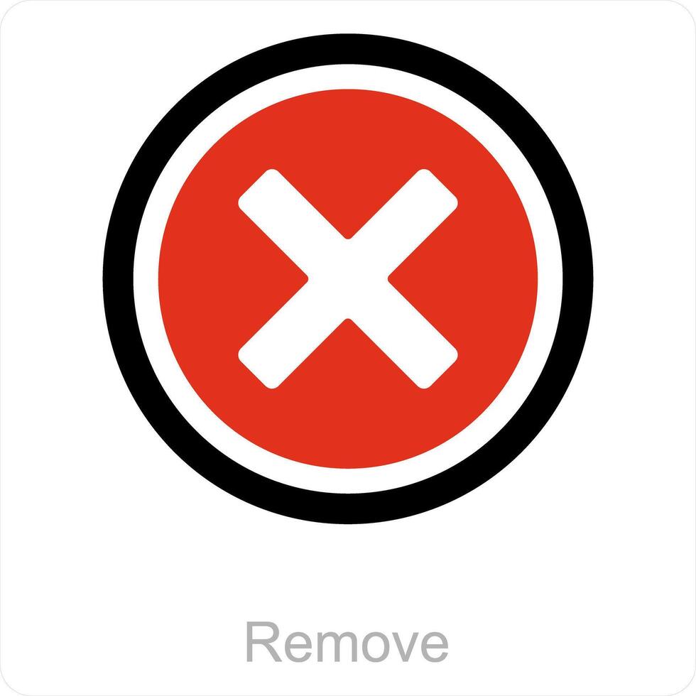 remove and delete icon concept vector