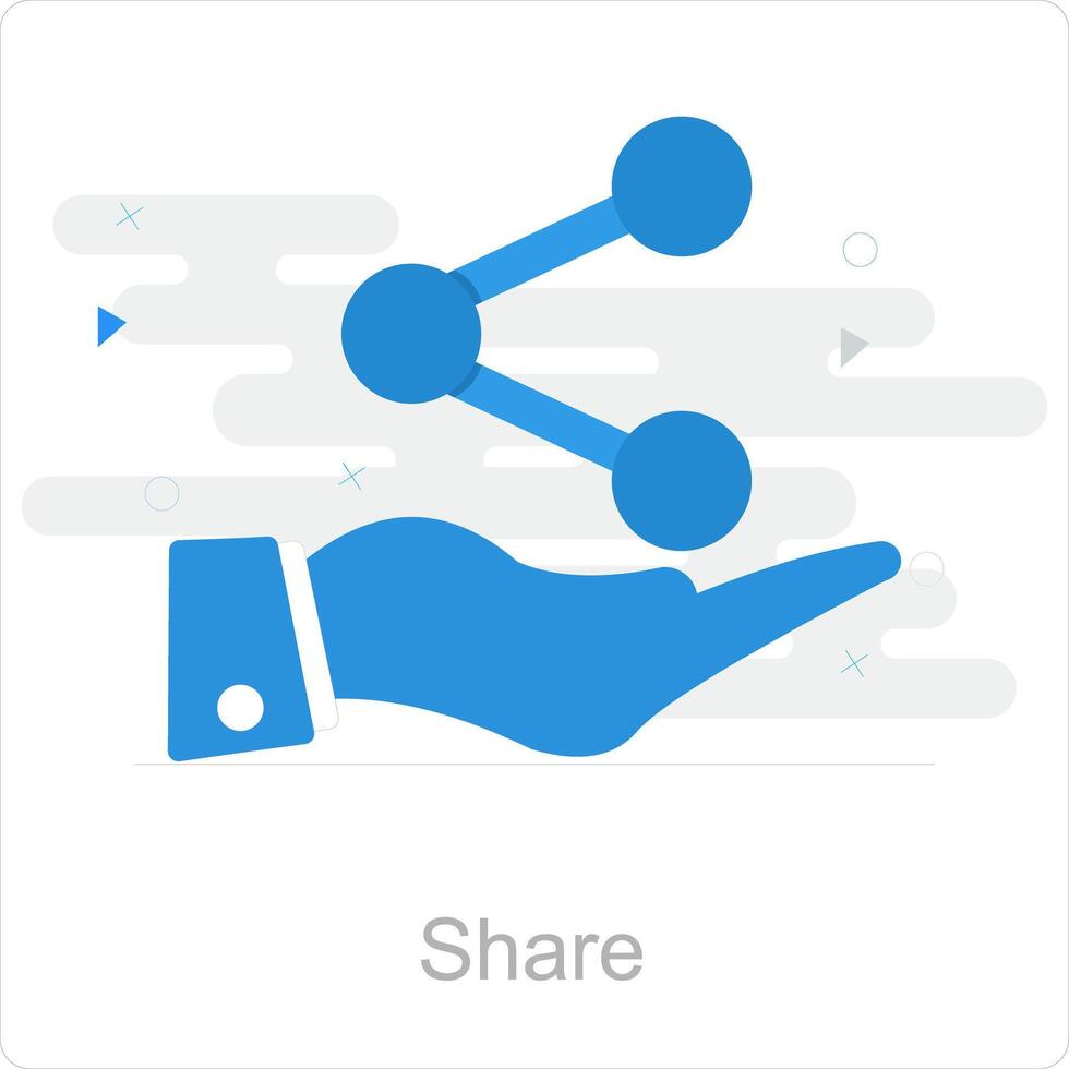 compartir y conectar icono concepto vector