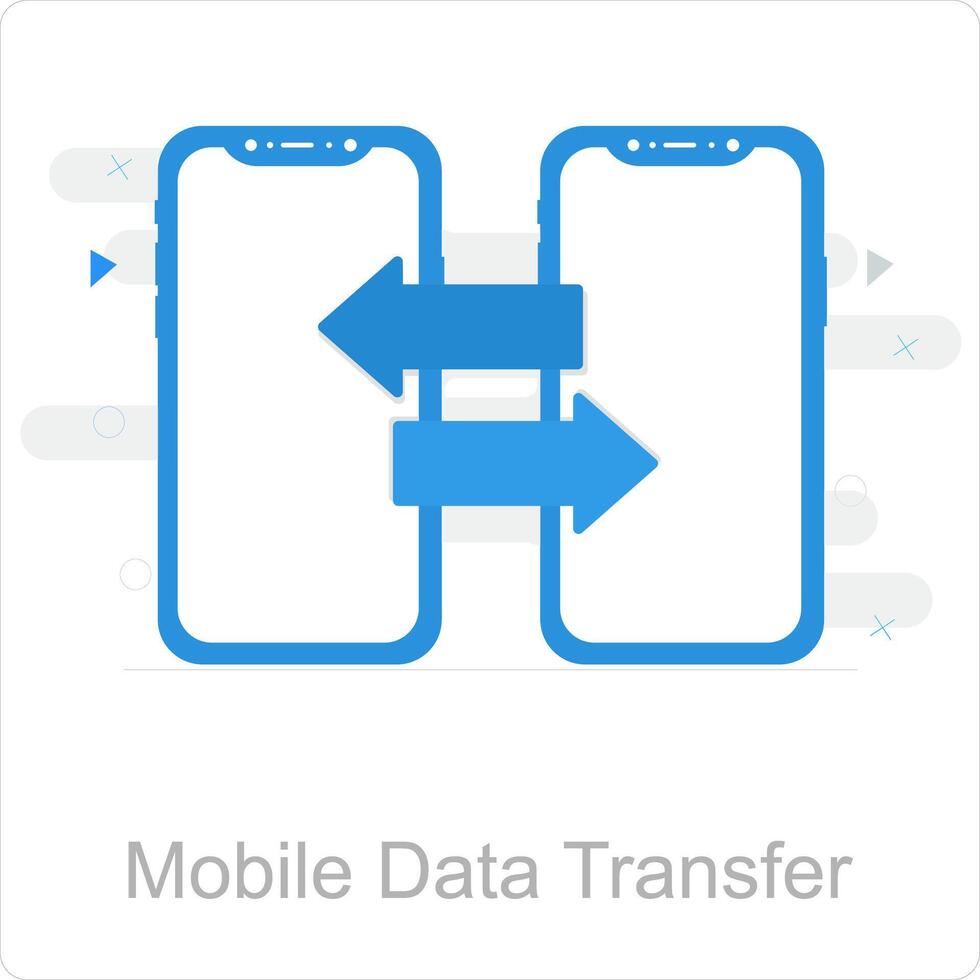 móvil datos transferir y datos icono concepto vector