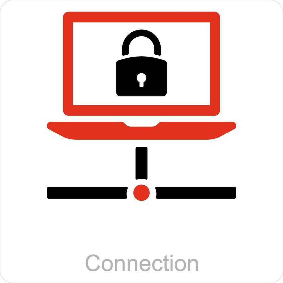 Connection and data protection icon concept vector