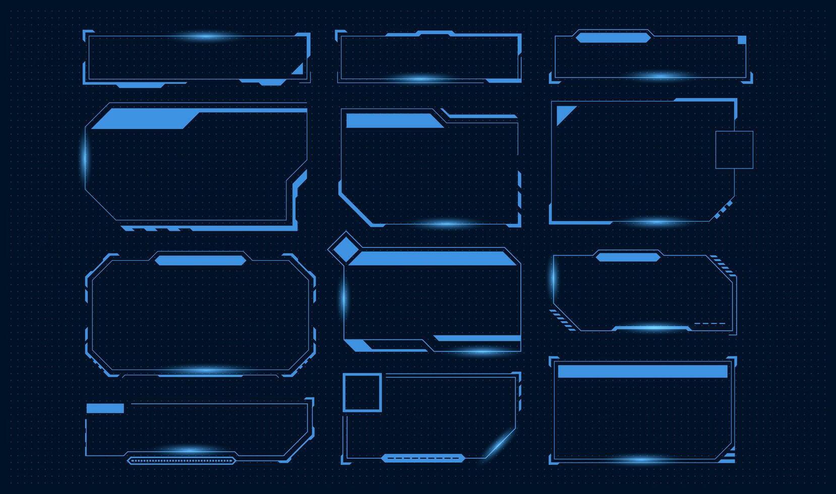 HUD frames neon, future interface of collection vector