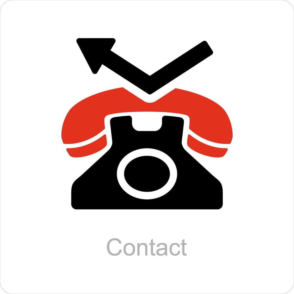 Contact and call icon concept vector