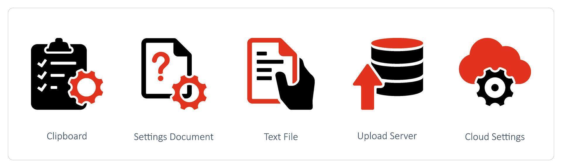 clipboard and settings document vector