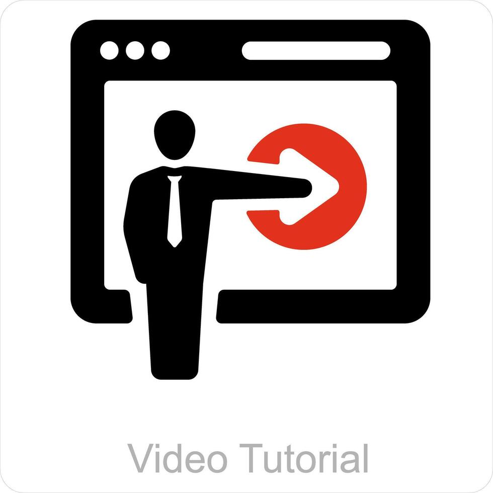 Video Tutorial and education icon concept vector