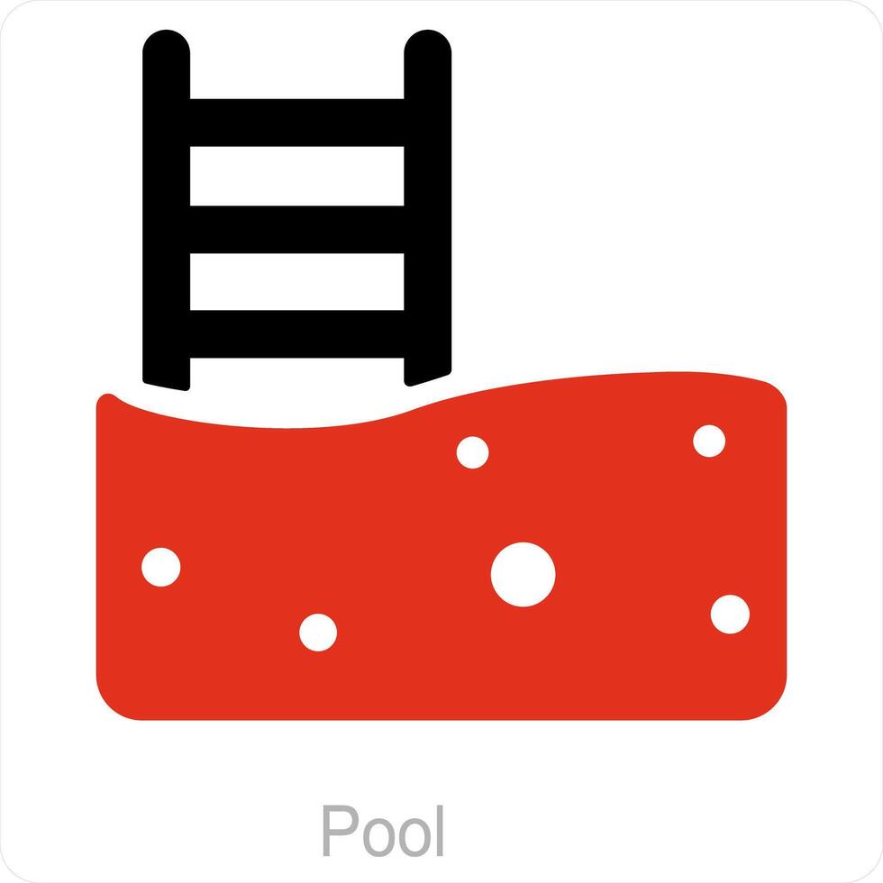 piscina y nadando icono concepto vector