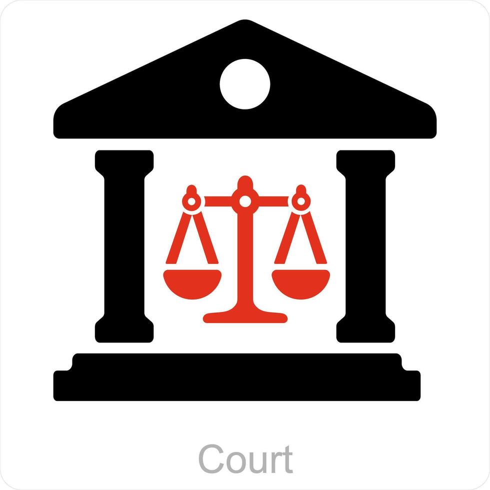 Court and judge icon cocept vector