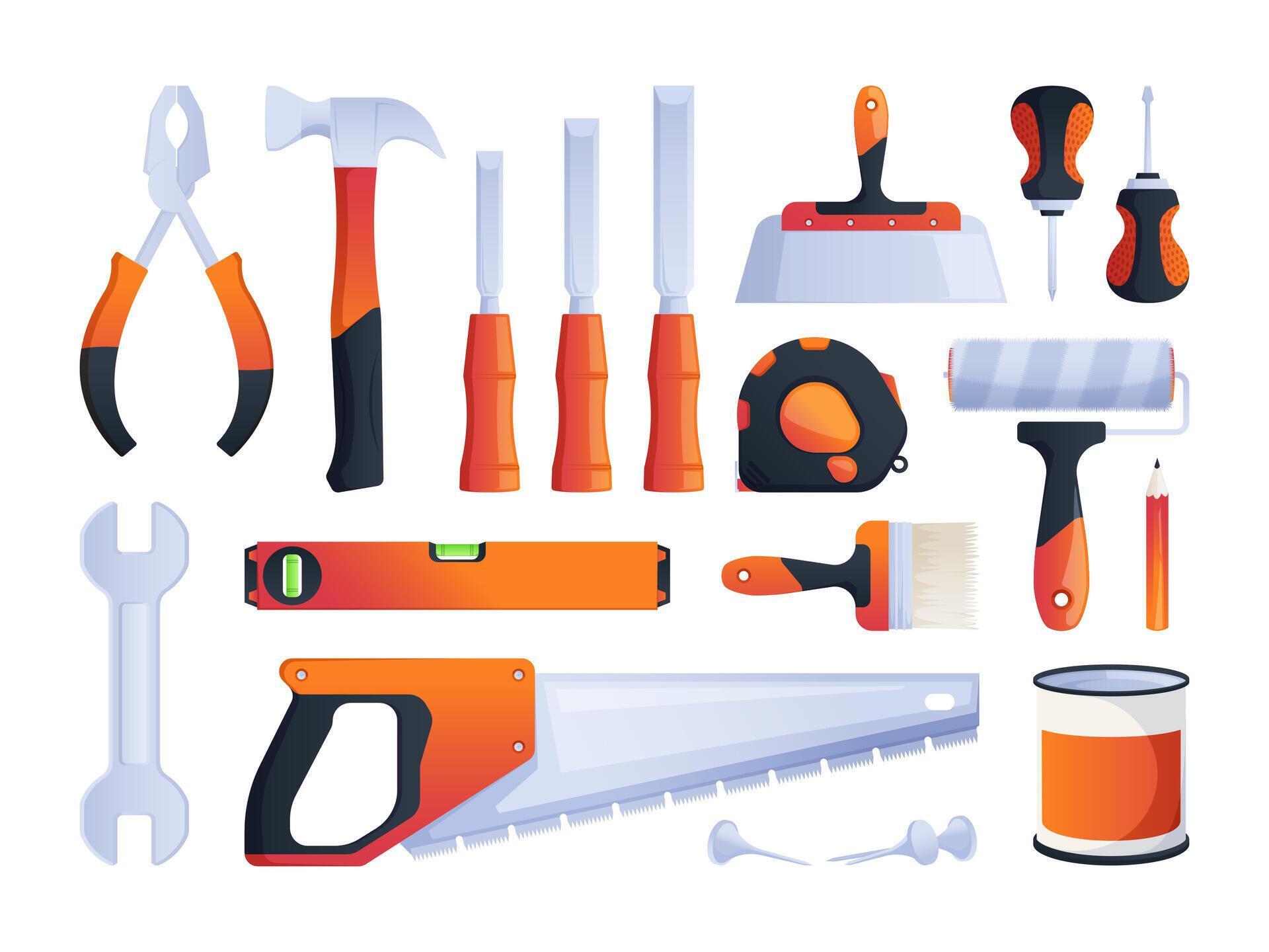 Repair tools. Construction building engineering equipment, pliers