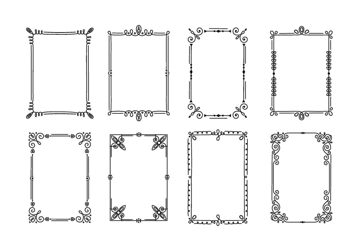 Line decorative frames for photo and picture vector