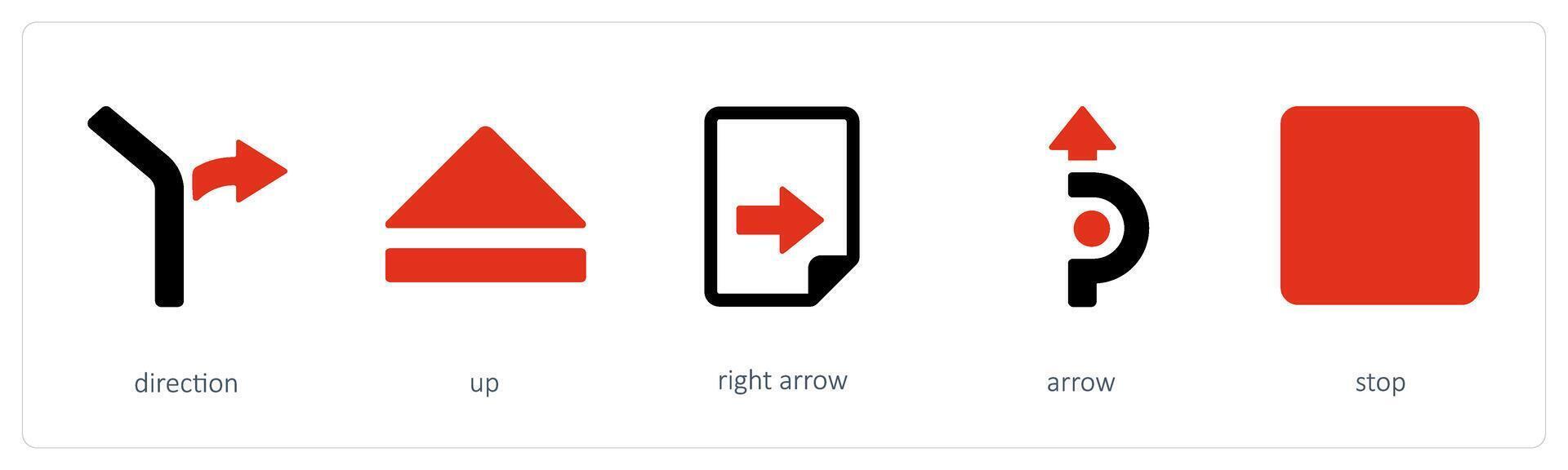 direction and right arrow vector