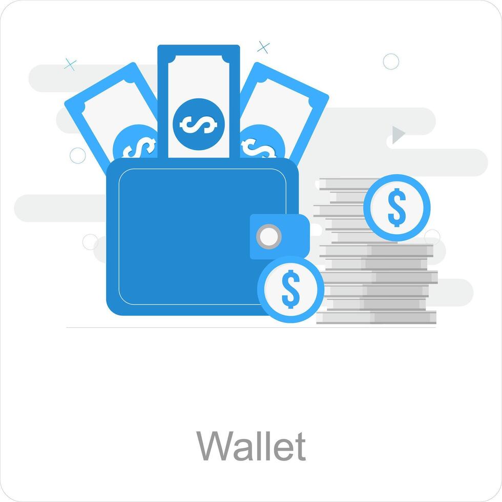 Wallet and money icon concept vector