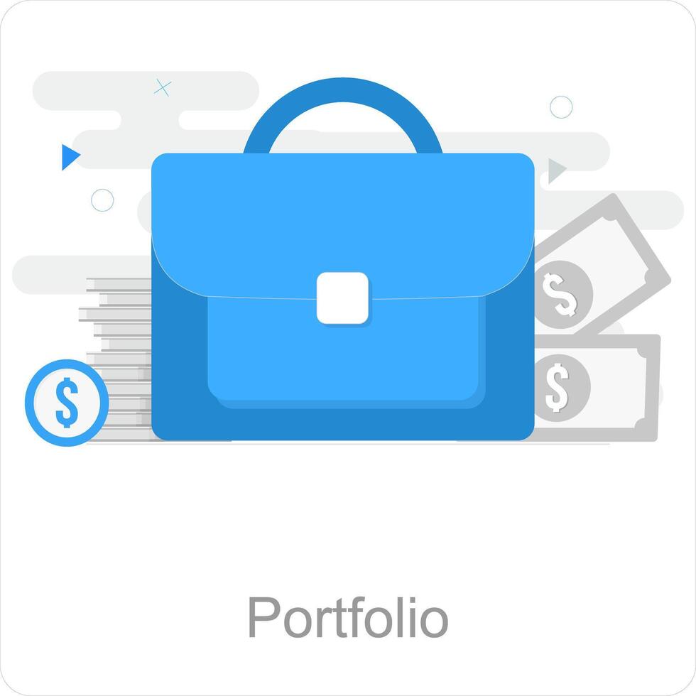 Portfolio and suitcase icon concept vector