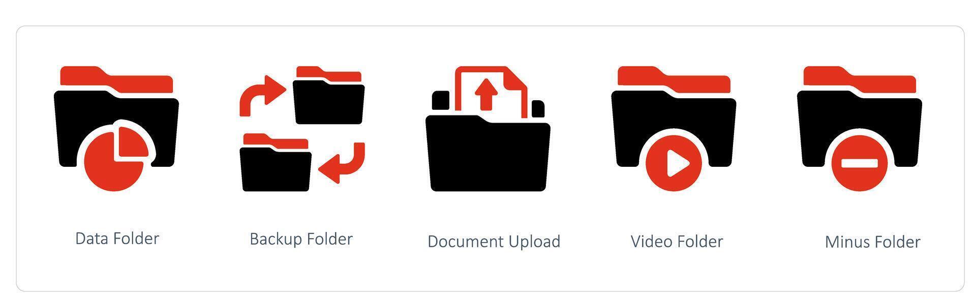 data folder, backup folder and document upload vector