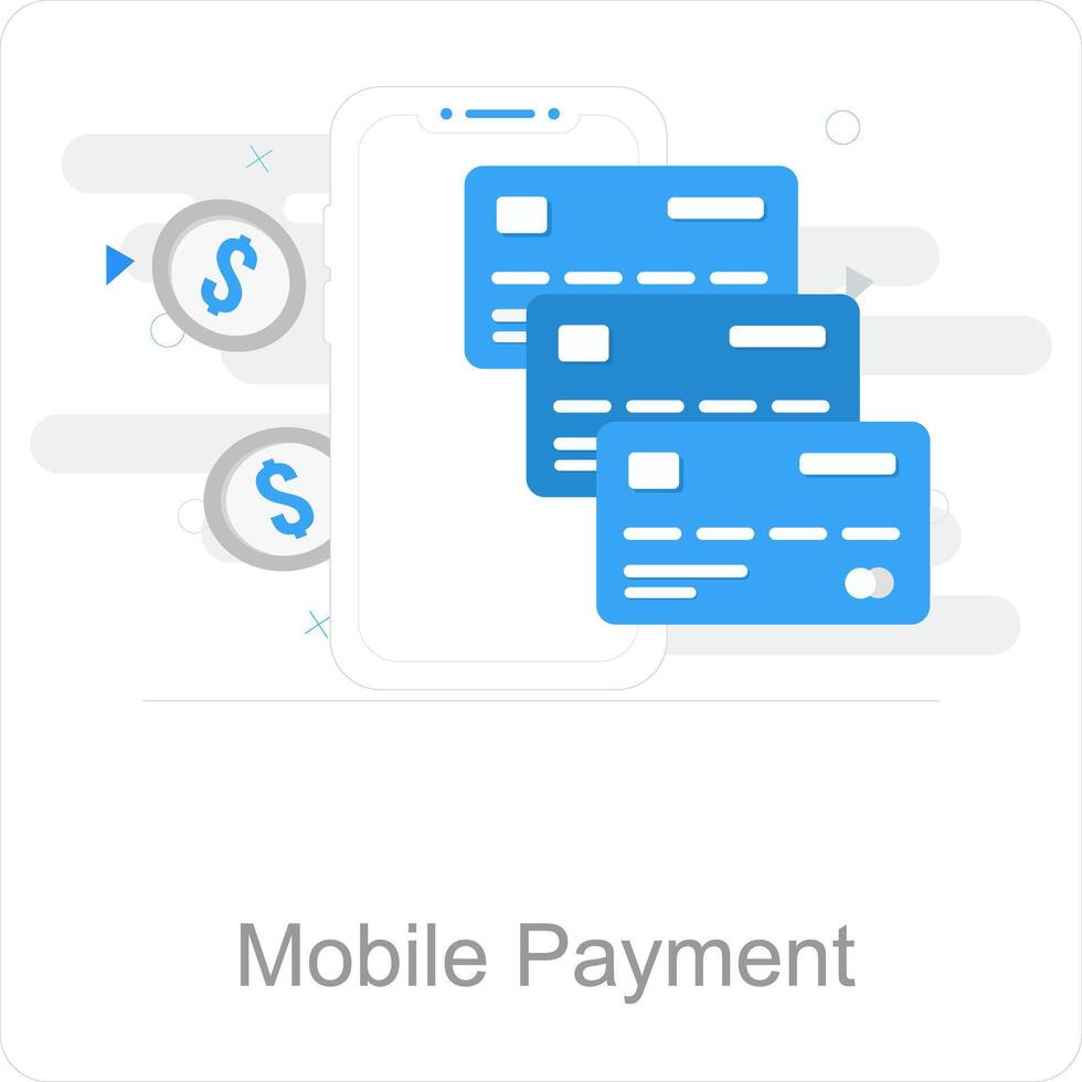 Mobile Payment and app icon concept vector