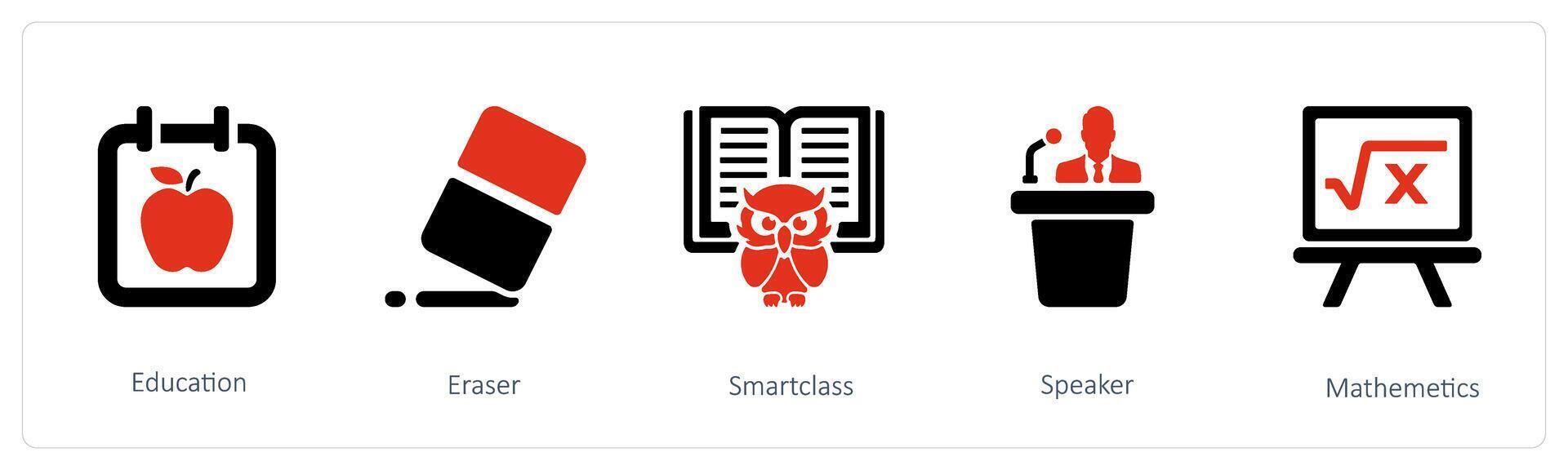 education, eraser and smart class vector