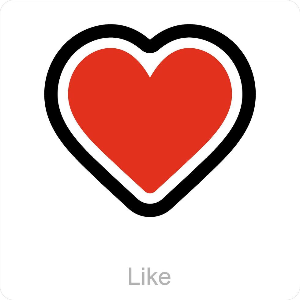like and love icon concept vector