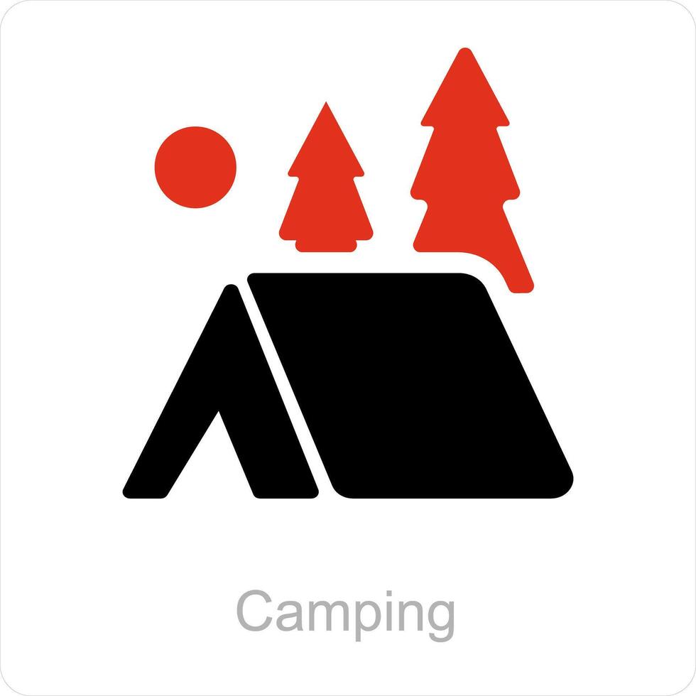 Camping and seashore icon concept vector