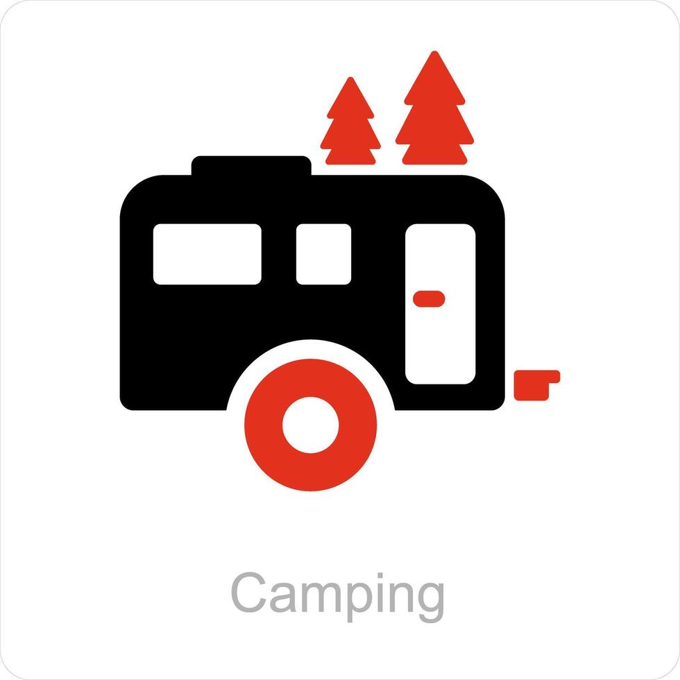 Camping and seashore icon concept vector