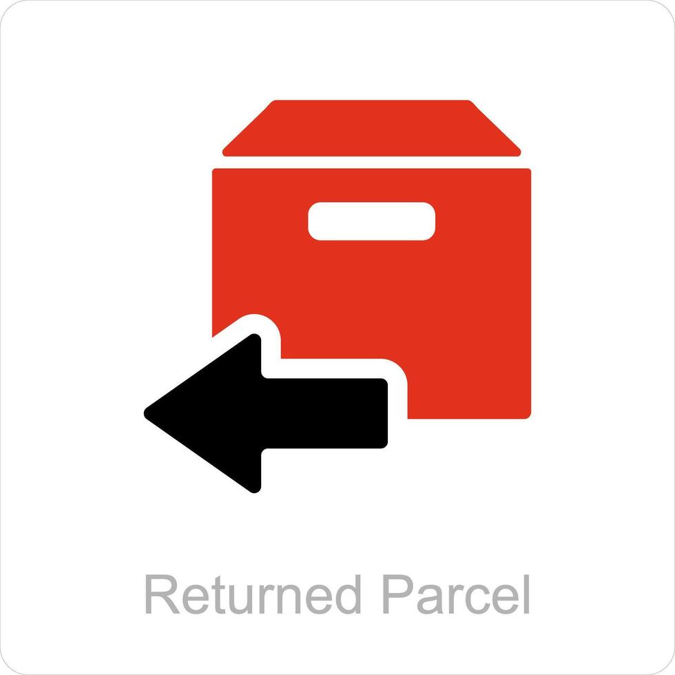 Returned Parcel and box icon concept vector