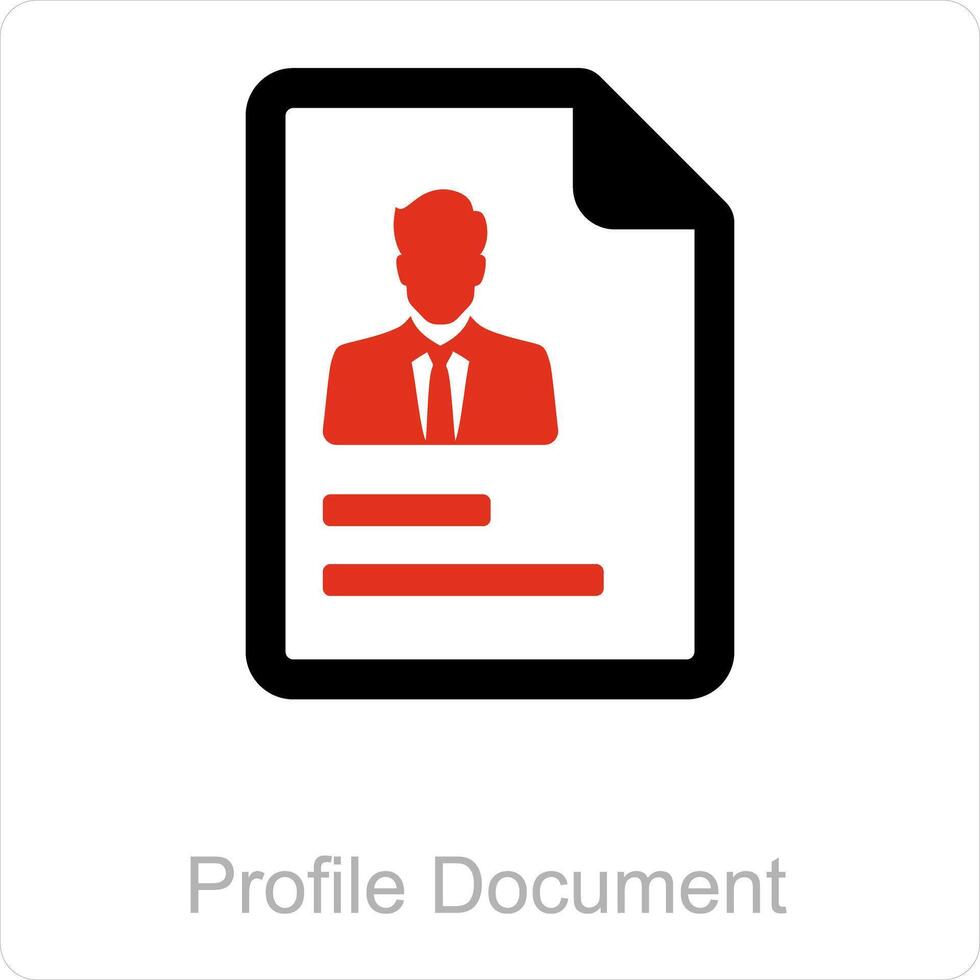 perfil documento y perfil icono concepto vector