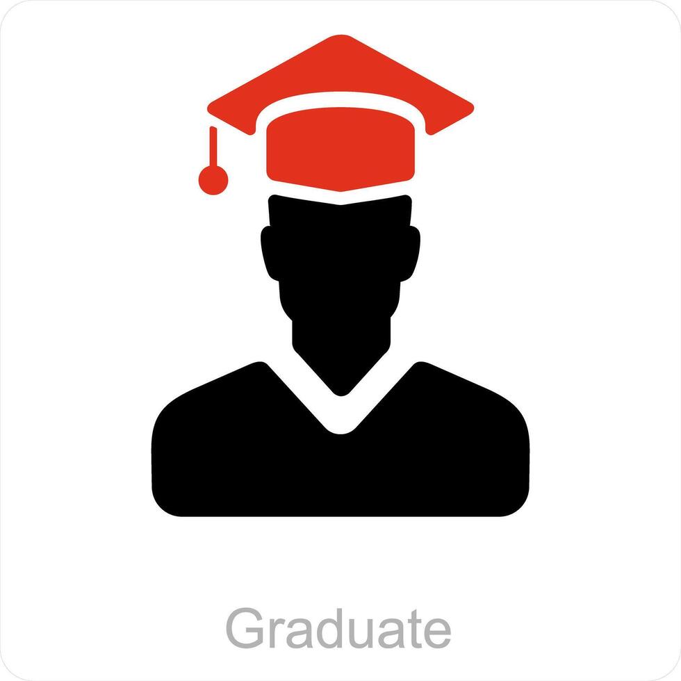 Graduate Boy and male icon concept vector