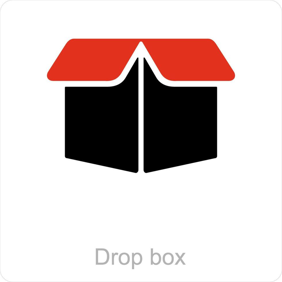 Drop box and logo icon concept vector