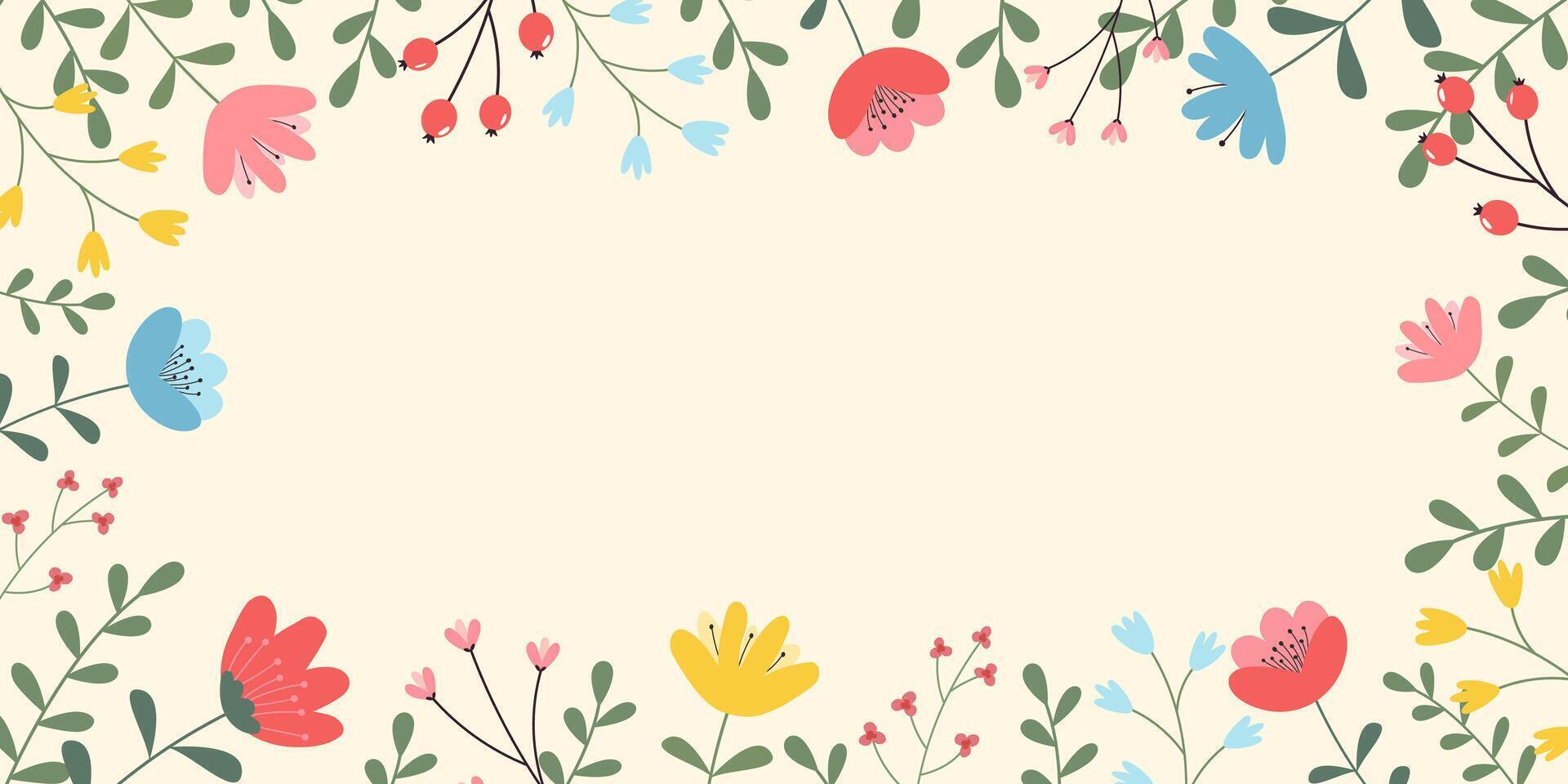 Flower collection with leaves, floral bouquets. Vector flowers. Spring art print with botanical elements. Happy Easter. Folk style. Posters for the spring holiday. icons isolated on white background.