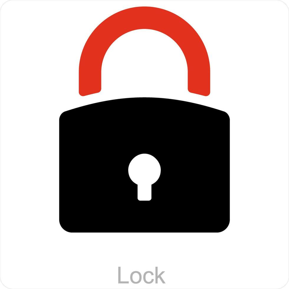 Lock and protection icon concept vector