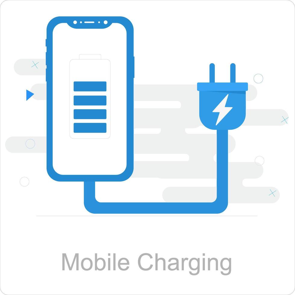 Mobile Charging and battery icon concept vector
