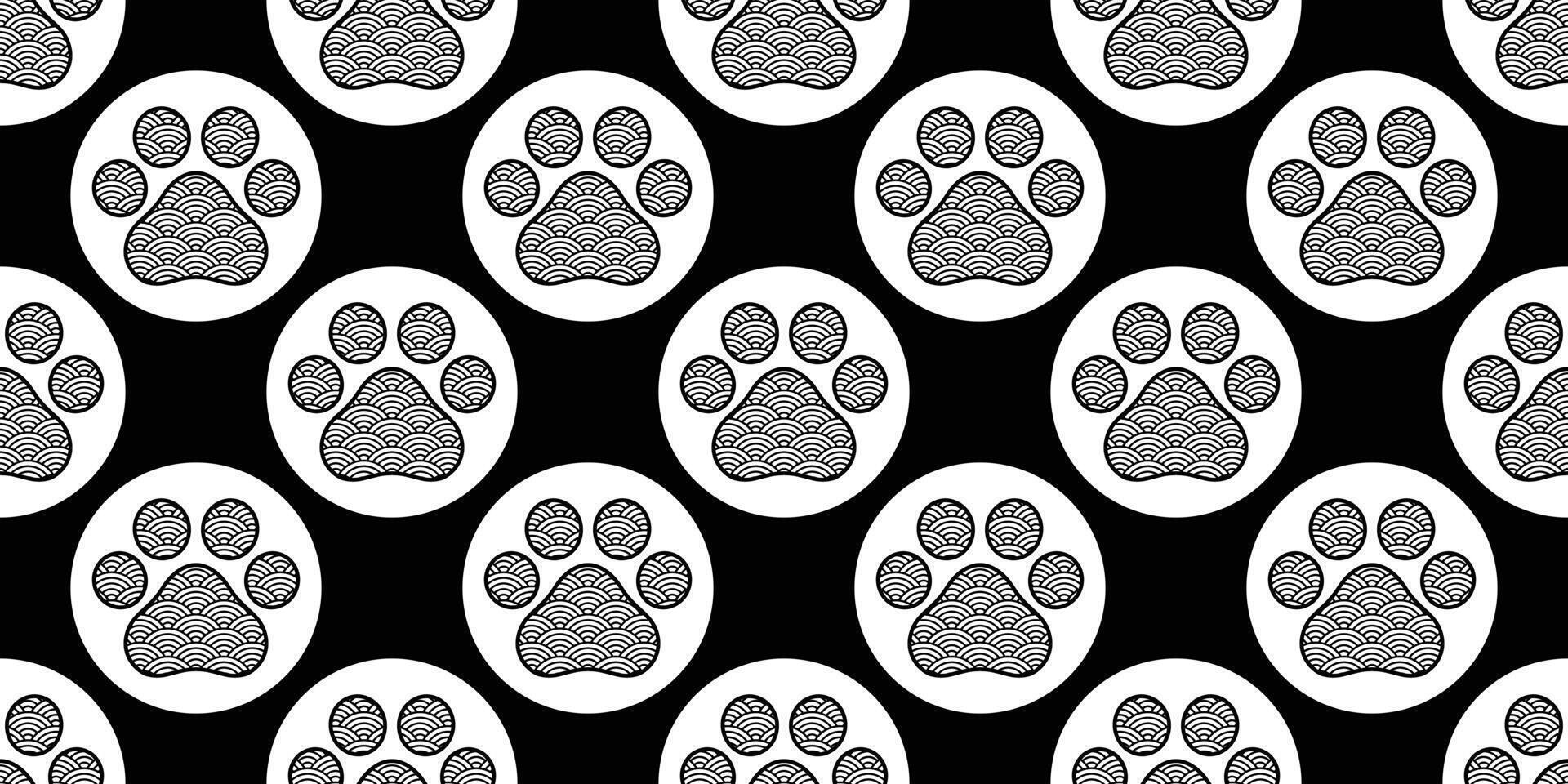 perro pata sin costura modelo huella icono gato oso polar vector polca punto francés buldog dibujos animados repetir fondo de pantalla bufanda aislado loseta antecedentes garabato ilustración diseño