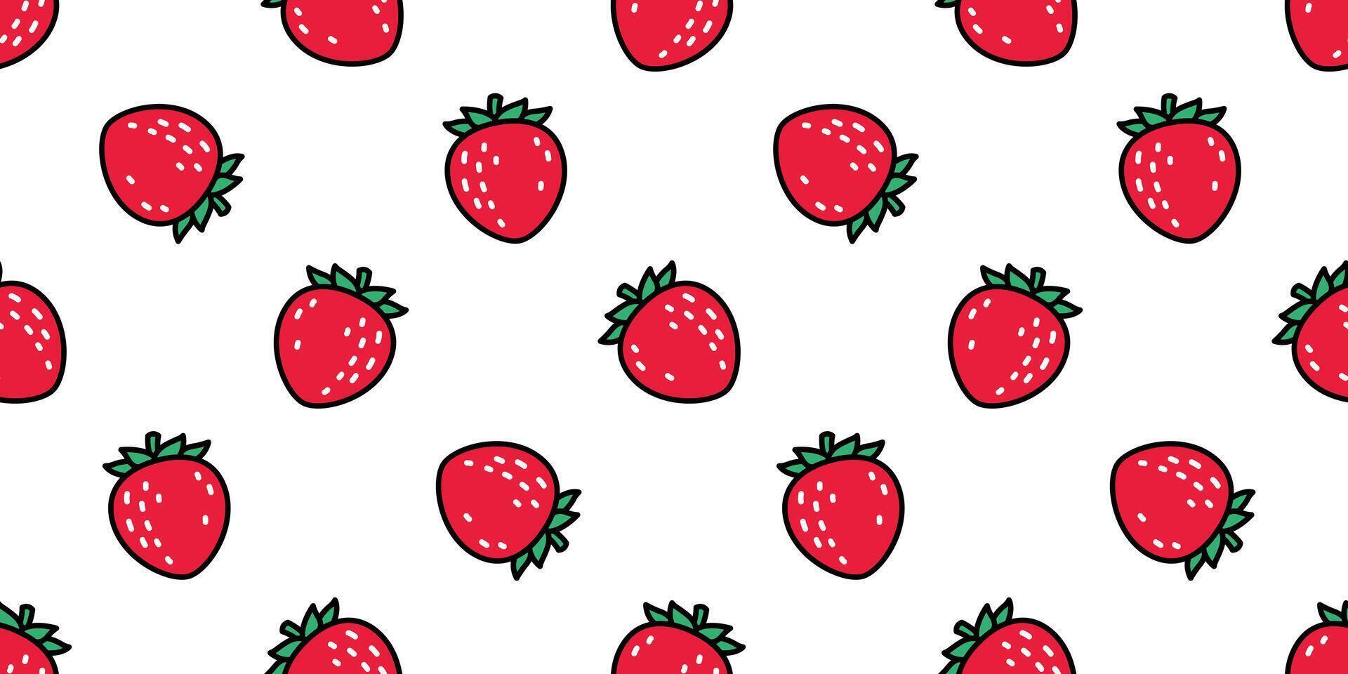 strawberry seamless pattern vector fruit cartoon scarf isolated repeat background tile wallpaper textile illustration doodle design