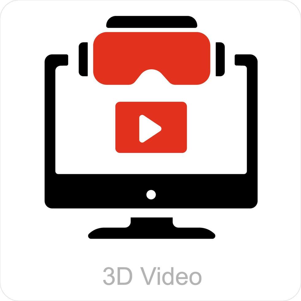 3D Video and animation icon concept vector