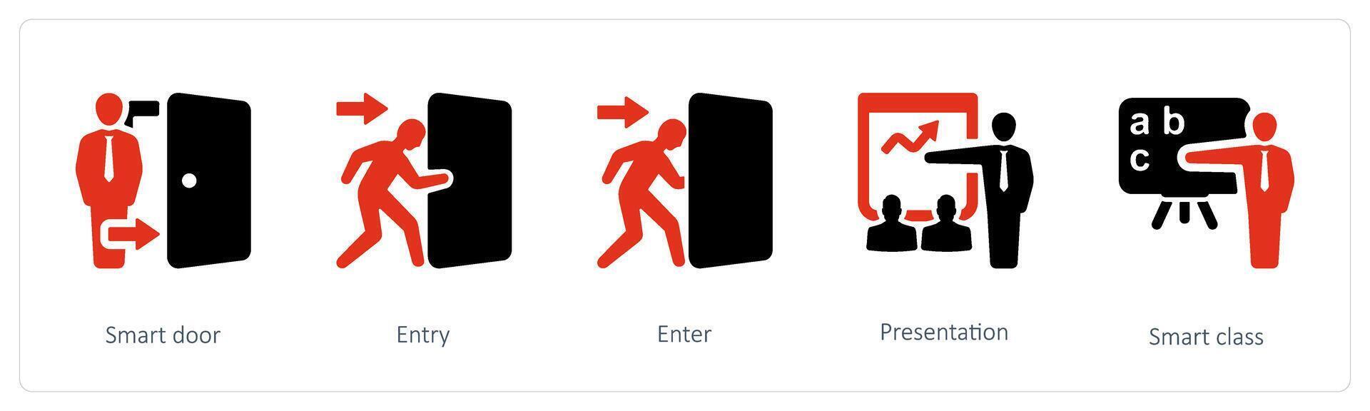 inteligente puerta, entrada y entrar vector