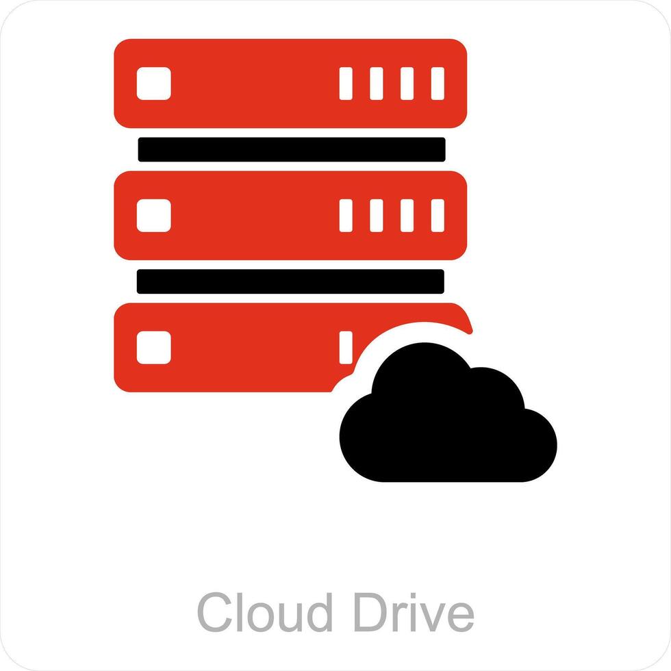 cloud drive and data icon concept vector