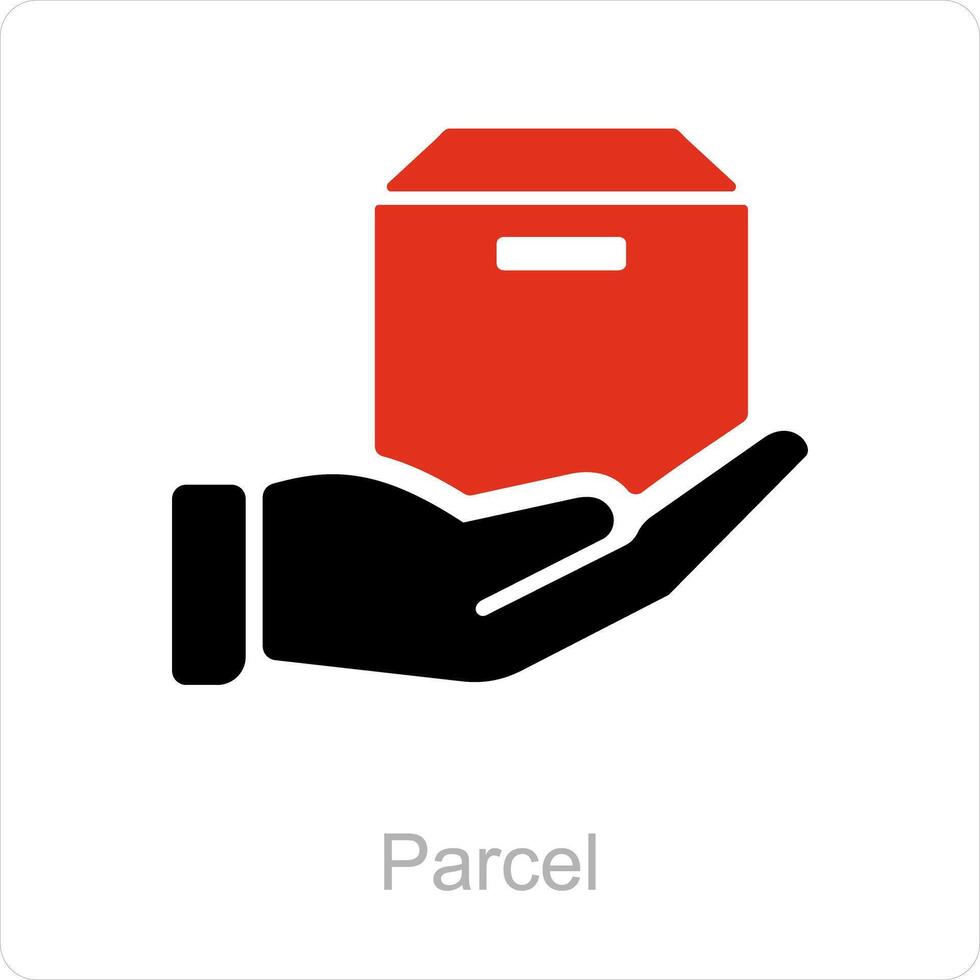 Parcel and box icon concept vector