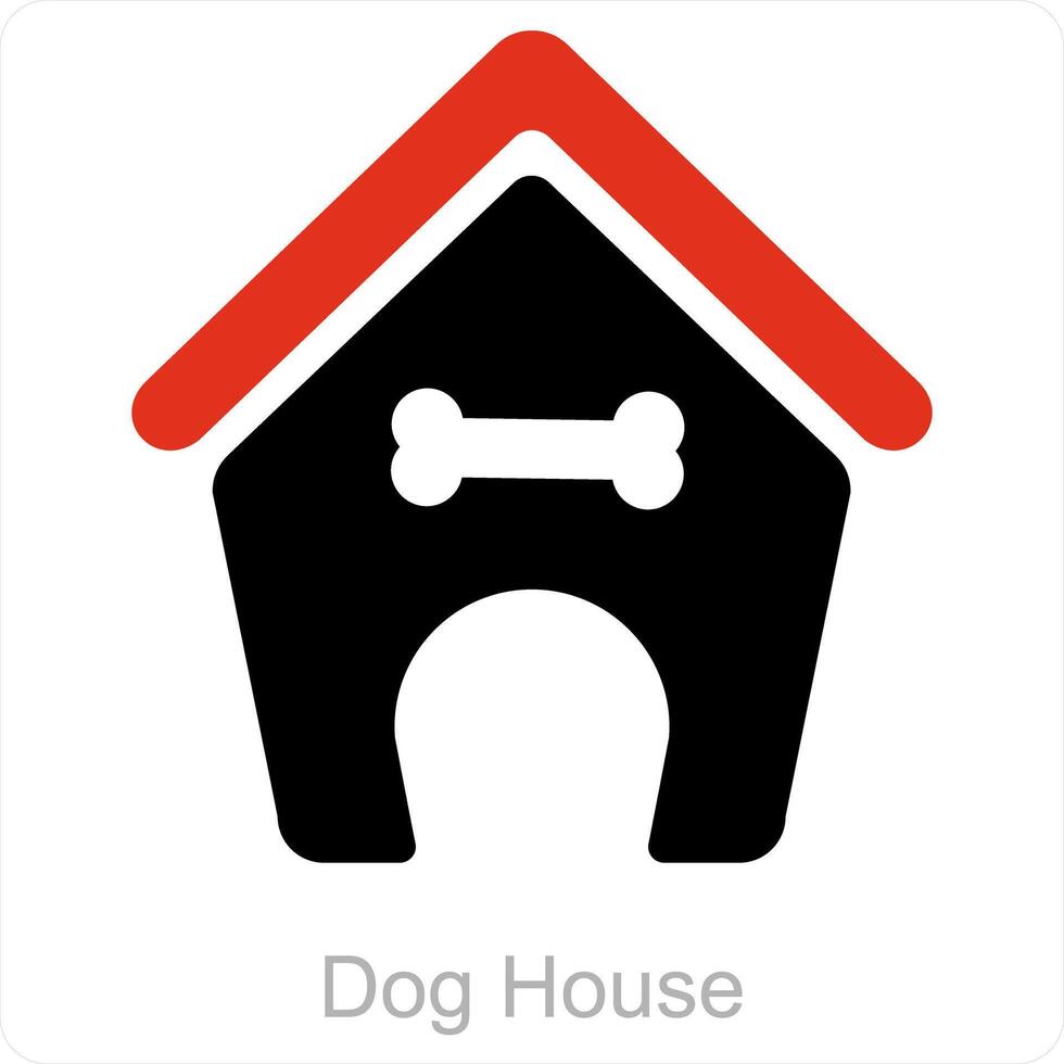Dog House and animal icon concept vector