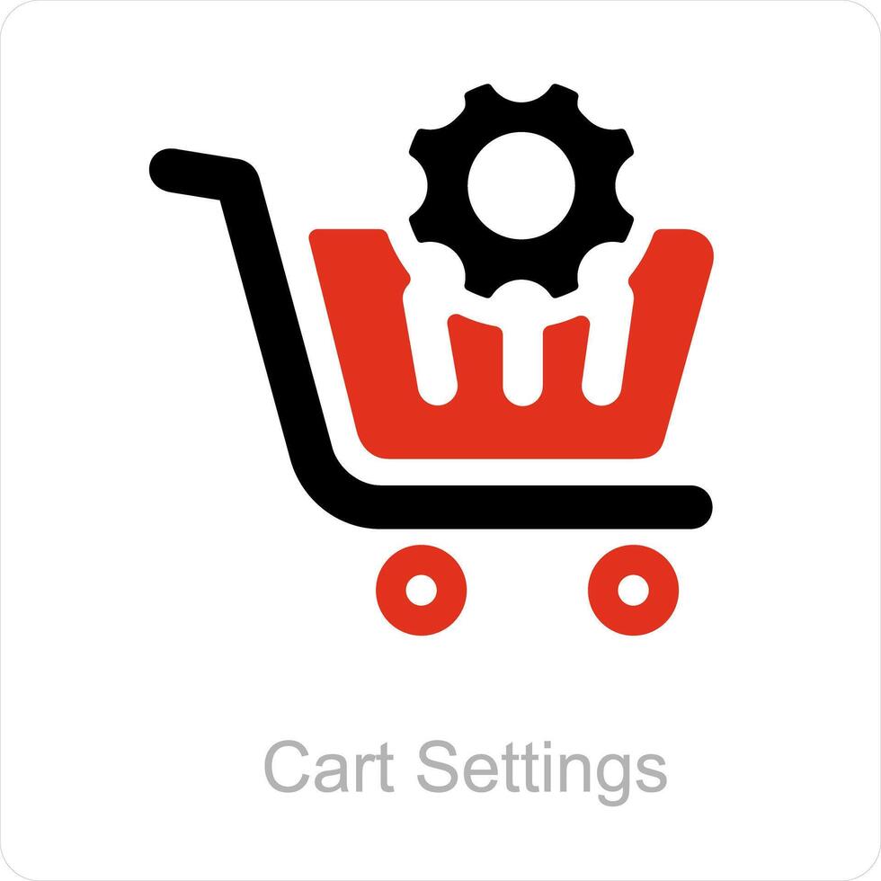 Cart Settings and e-commerce icon concept vector
