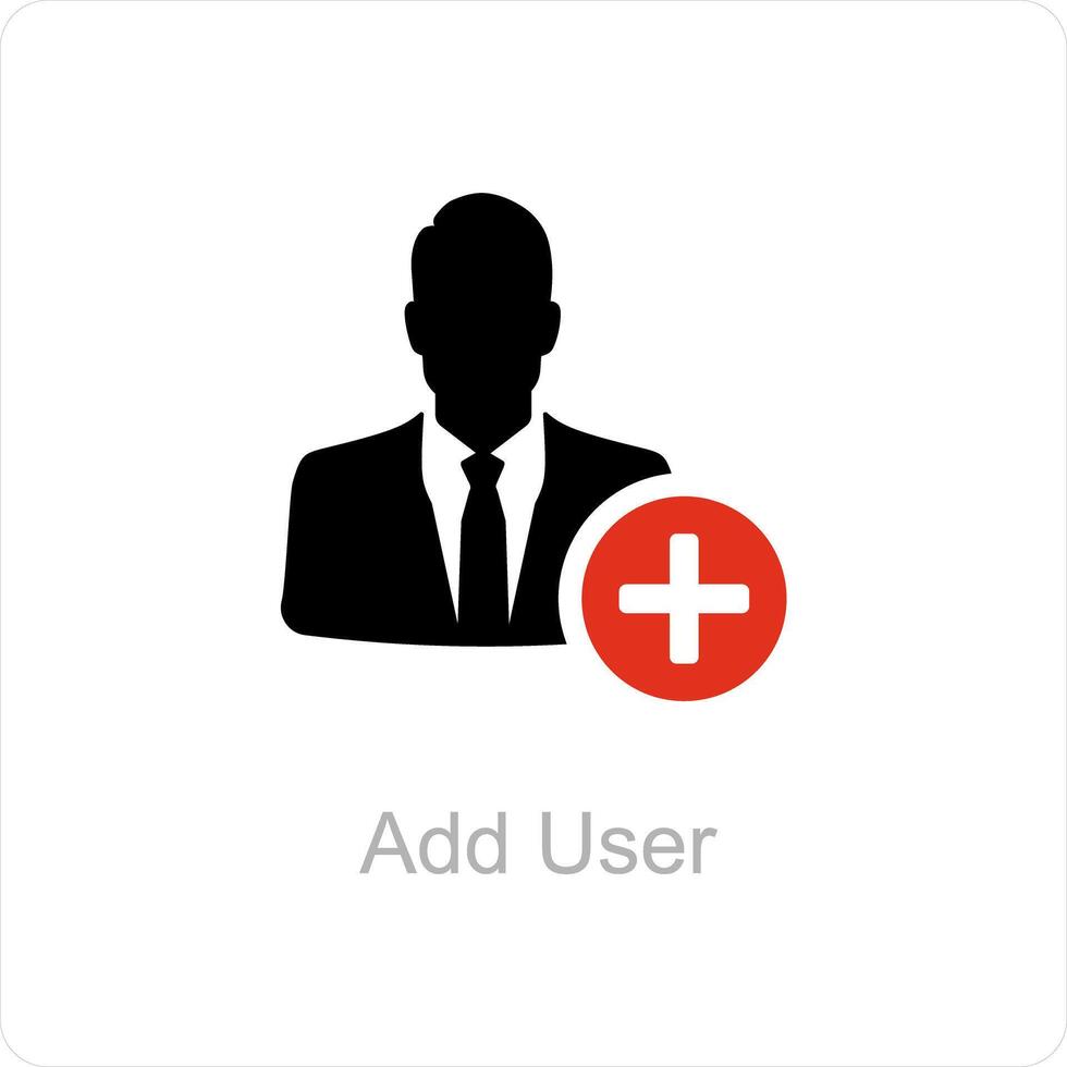 add user and create icon concept vector