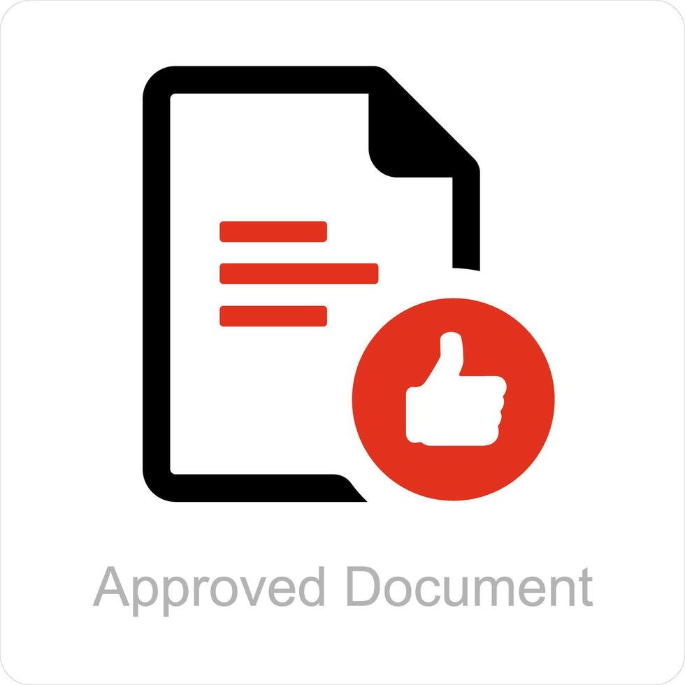Approved Document and document icon concept vector