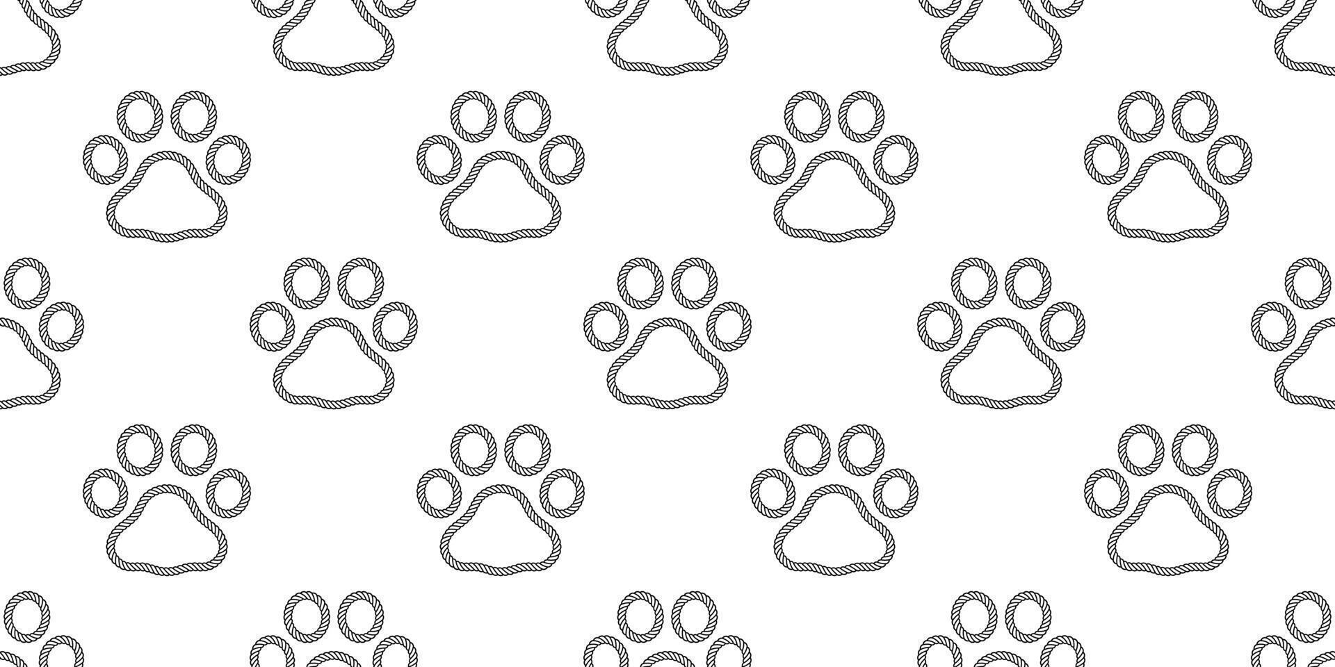 dog paw seamless pattern footprint icon rope lasso cat bear polar vector french bulldog cartoon repeat wallpaper scarf isolated tile background doodke illustration design