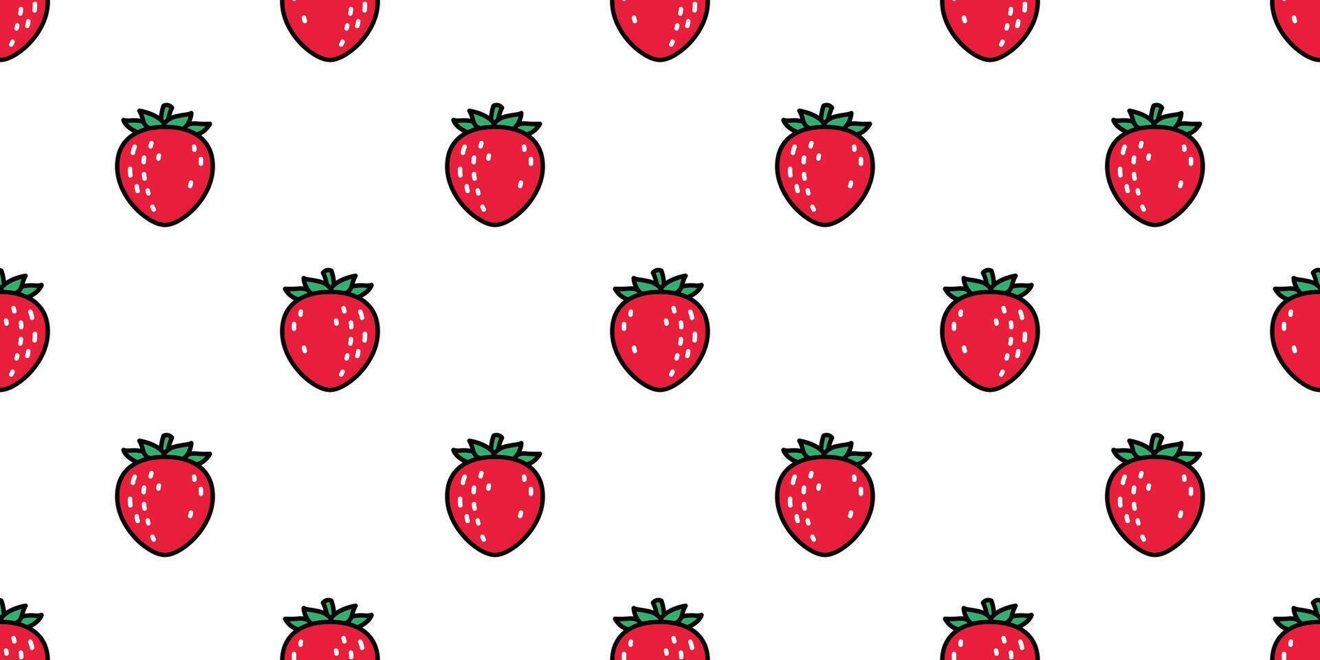 strawberry seamless pattern vector fruit cartoon scarf isolated repeat background tile wallpaper illustration doodle textile design