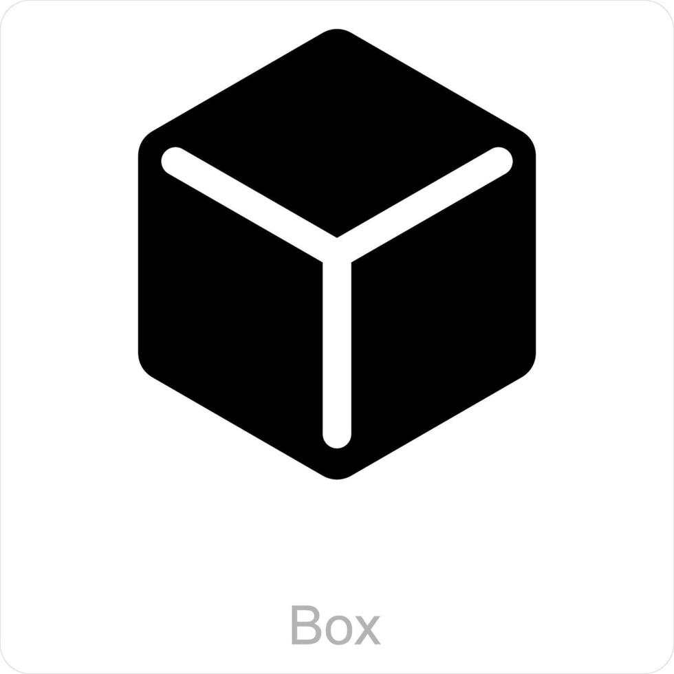 caja y paquete o empaquetar icono concepto vector