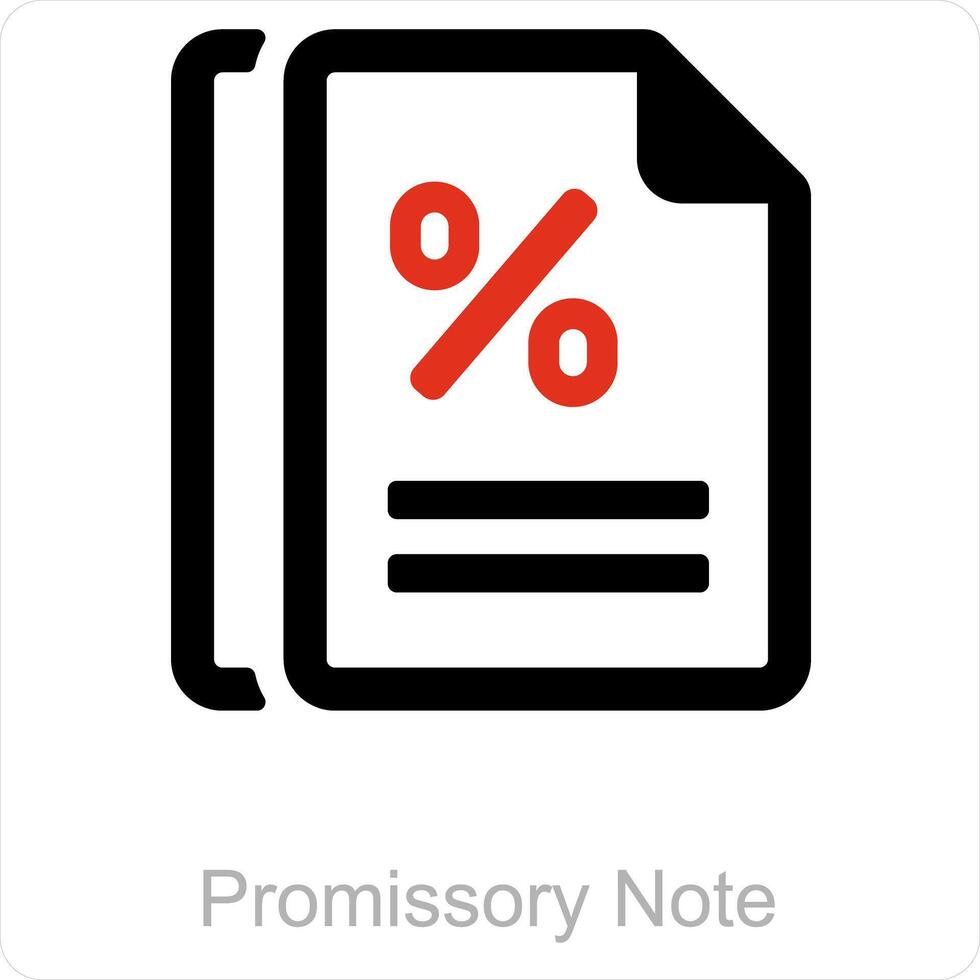 promissory note and note icon concept vector