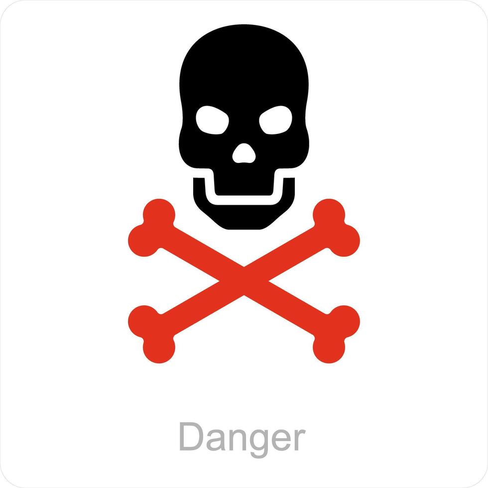 Danger and danger symbol icon concept vector