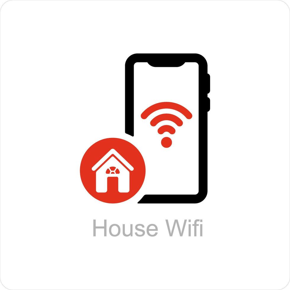 house wifi and connection icon concept vector