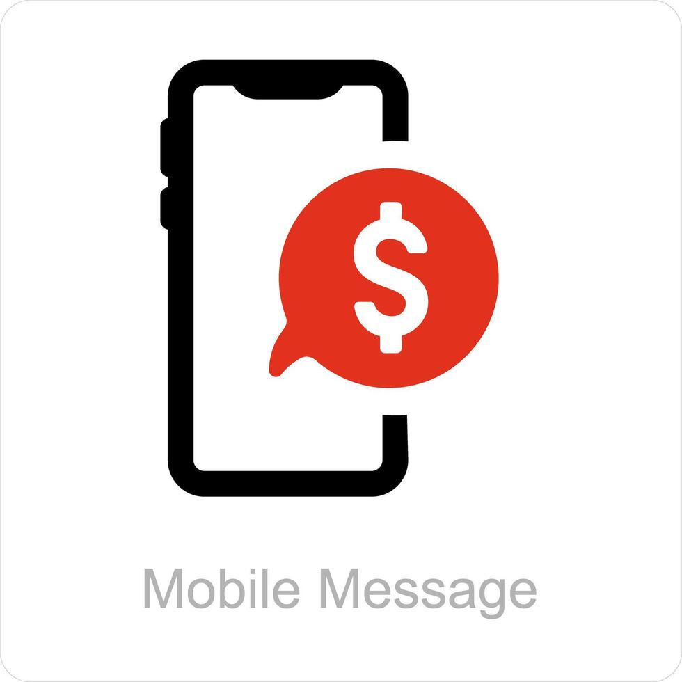 Mobile message and finance icon concept vector