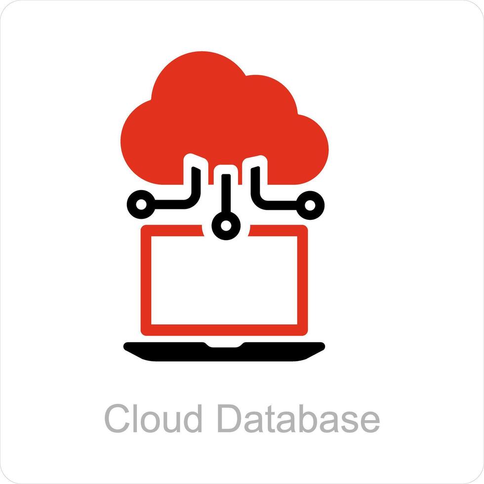 Cloud Database and computing icon concept vector