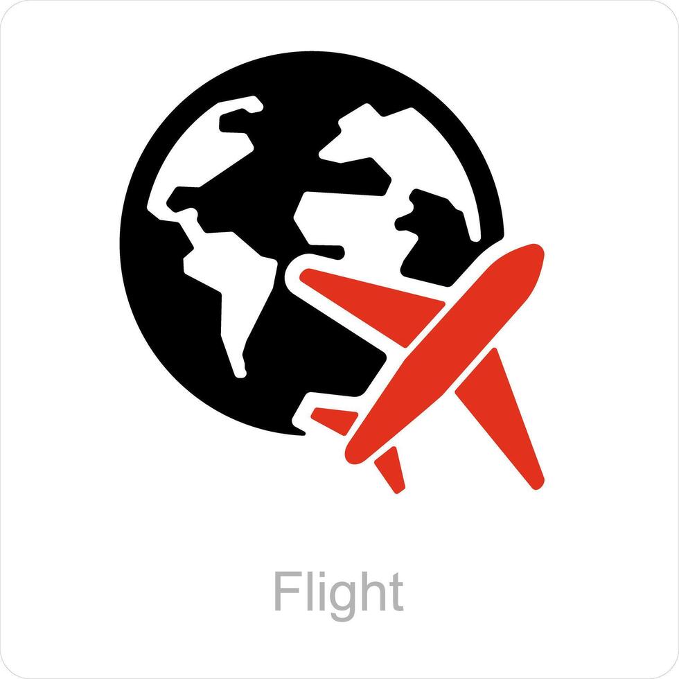 flight and global icon concept vector